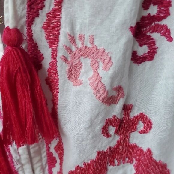 Chico's White Blouse with Pink Embroidery - Picture 6 of 13